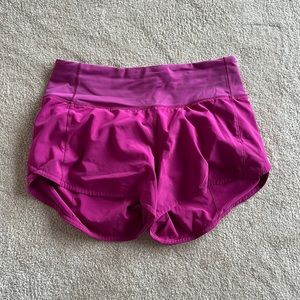 Lululemon 4in size 4 speed up shorts (ripened raspberry)